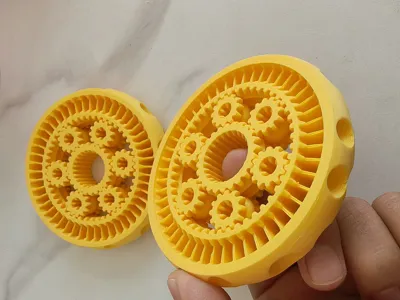 De-stress Finger Planet Gyro - Ultra-Smooth One-Piece Printed Bearing - Decompression Toy Spiral Boundless Without Support Cheese Model 2 Optimized