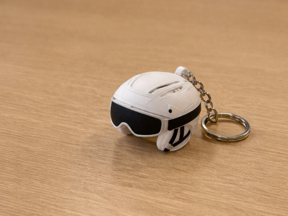 Snowboard Helmet Keychain