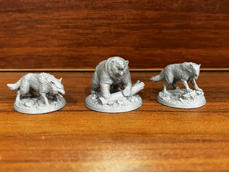 D&D Bear and Wolves Set