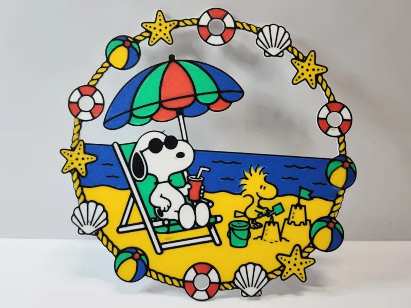 Snoopy & Woodstock Summer Beach Wreath Decoration