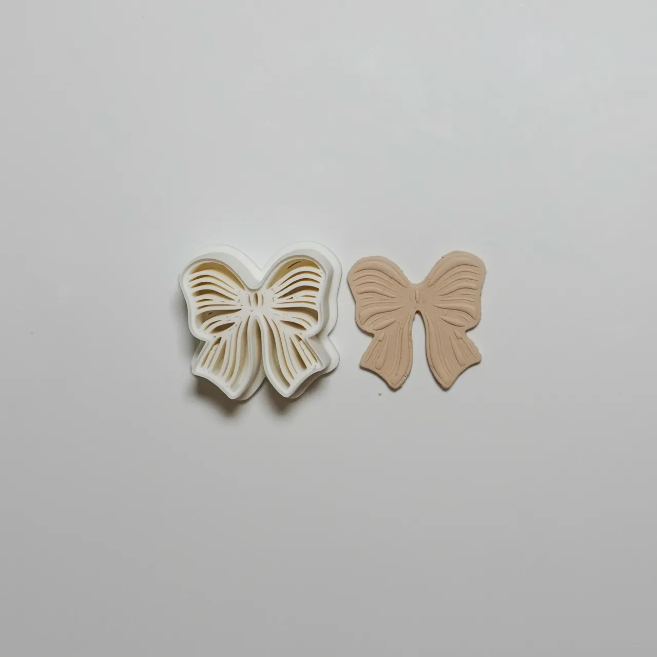Christmas Large Bow Polymer Clay Cutter Earrings view 2