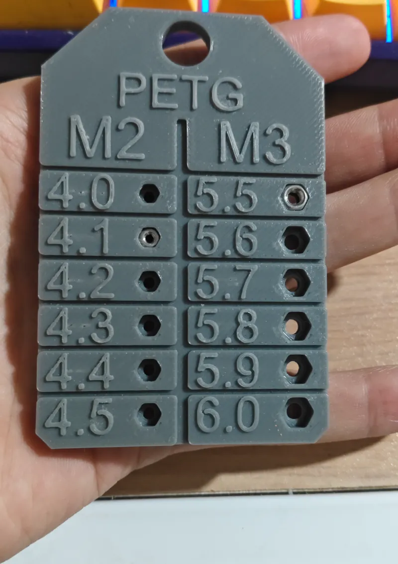 M2M3内嵌螺母PETG测试模型