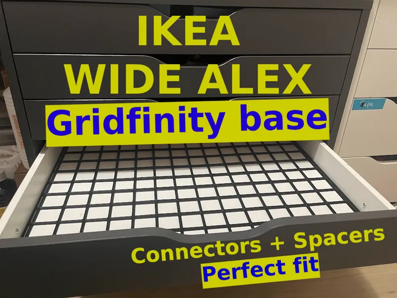 IKEA Wide Alex Gridfinity with connectors