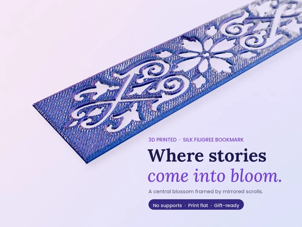 Post Processing Symbol Color Baroque Filigree Bookmark - Free 3D Print Model - MakerWorld