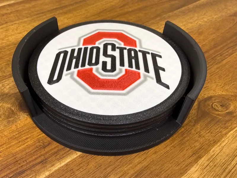 Ohio State Coasters Set with Container