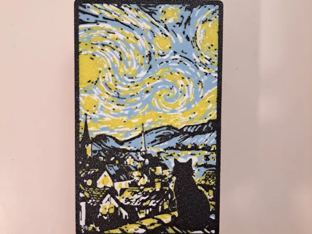 Notte Stellata (col Gatto) — Lightbox multicolore