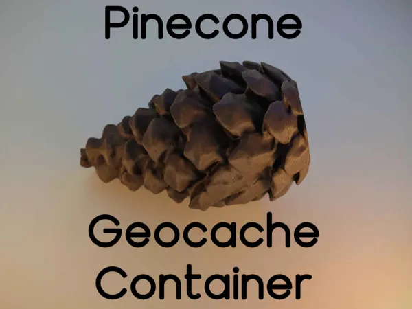 Cache géocaching en forme de pomme de pin