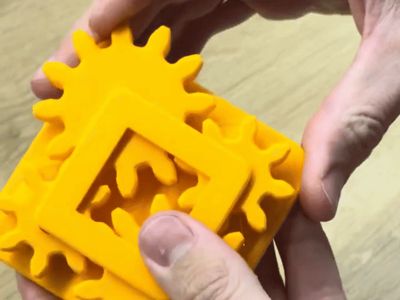 Print in place rotating gears toy (4 variants)