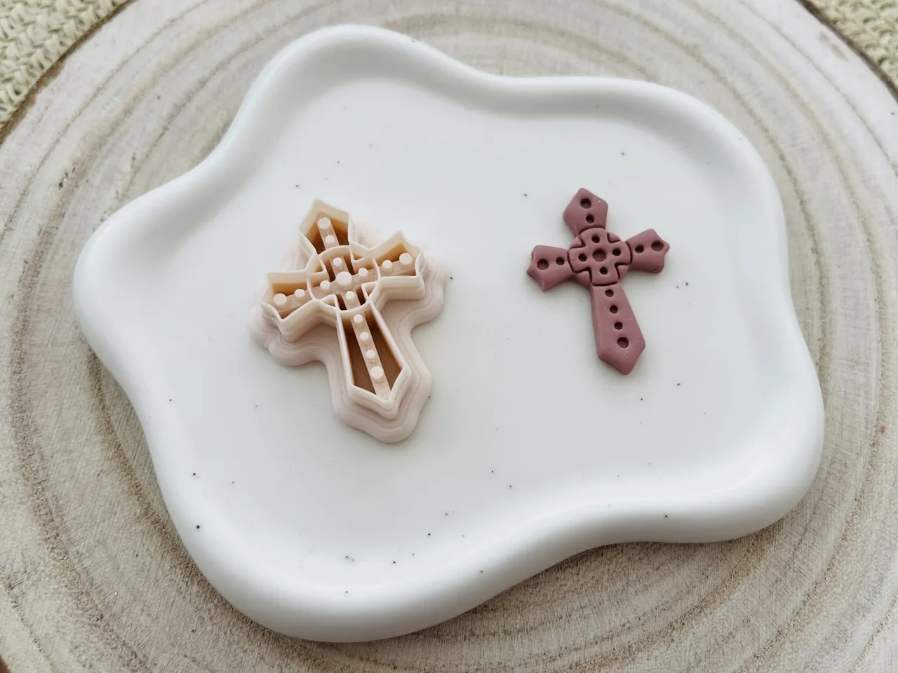 Cross Polymer Clay Earrings Cutter view 2