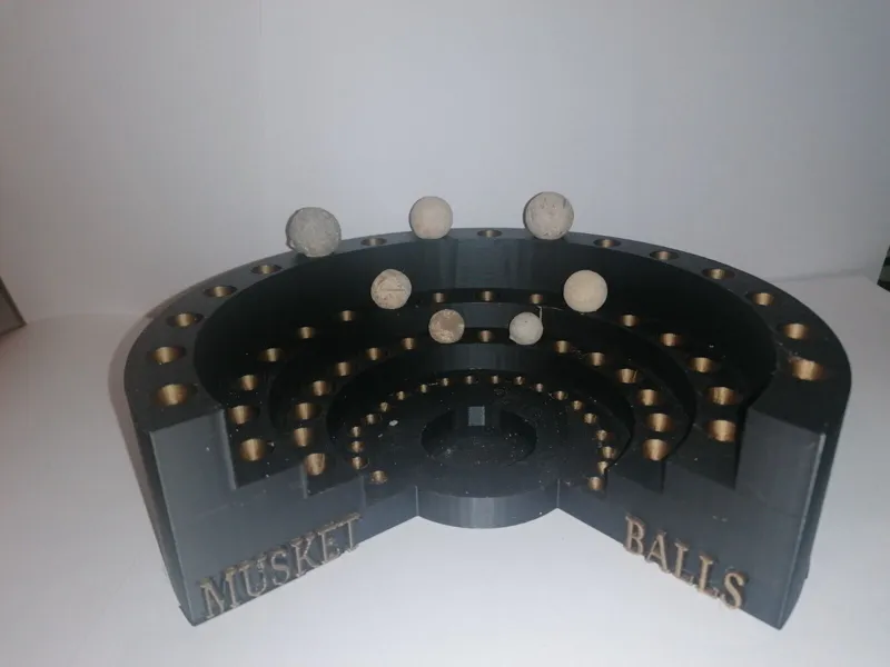 musket ball display stand