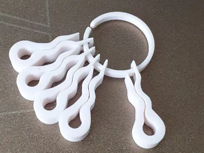 Set of bag clips on an anti-mess ring