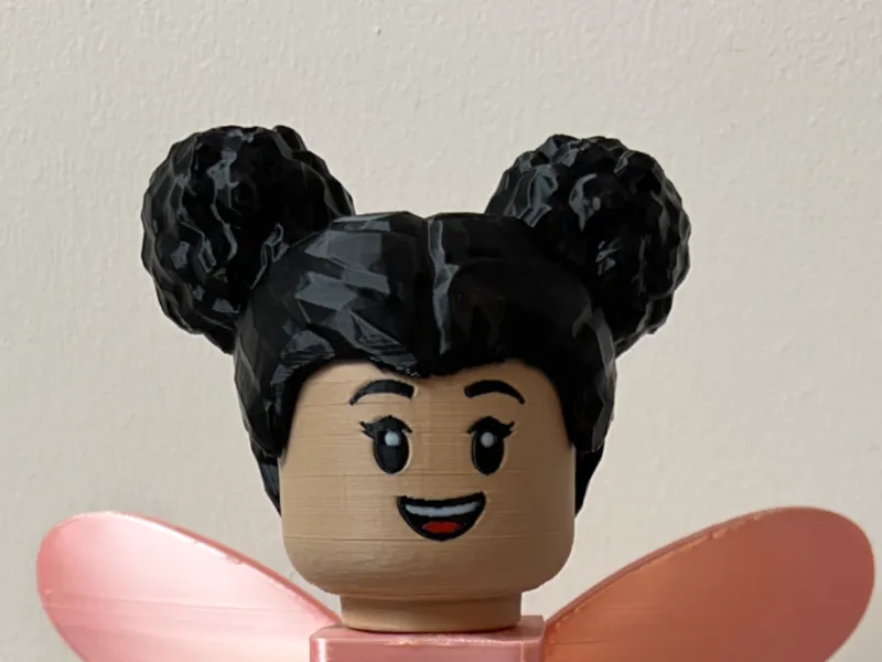 Big Brick * Female Curly Double Buns Hair