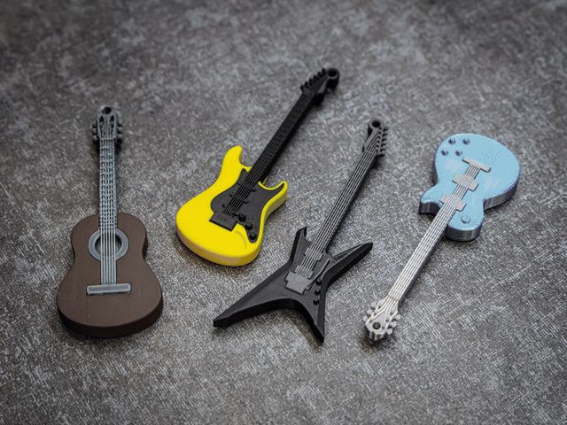 Mini Guitar Keychains - Pack 1