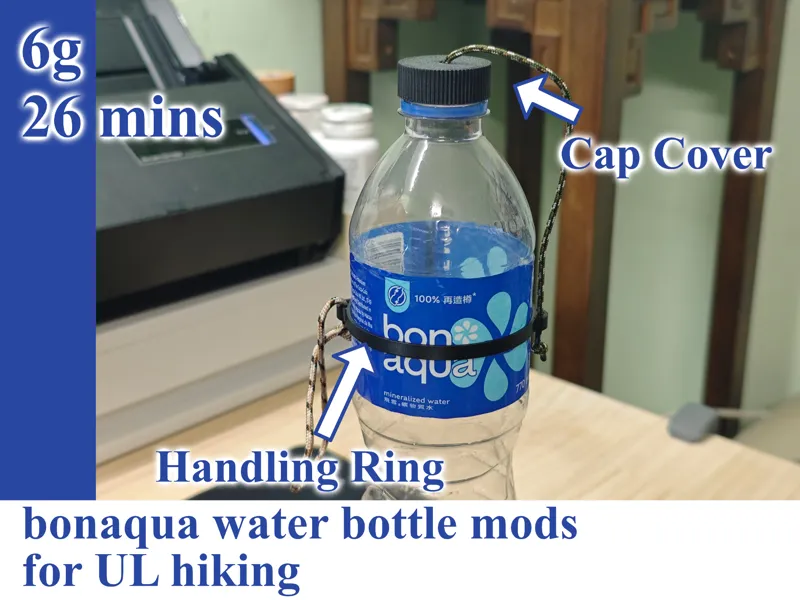 BONAQUA water bottle mods for ultra light hiking