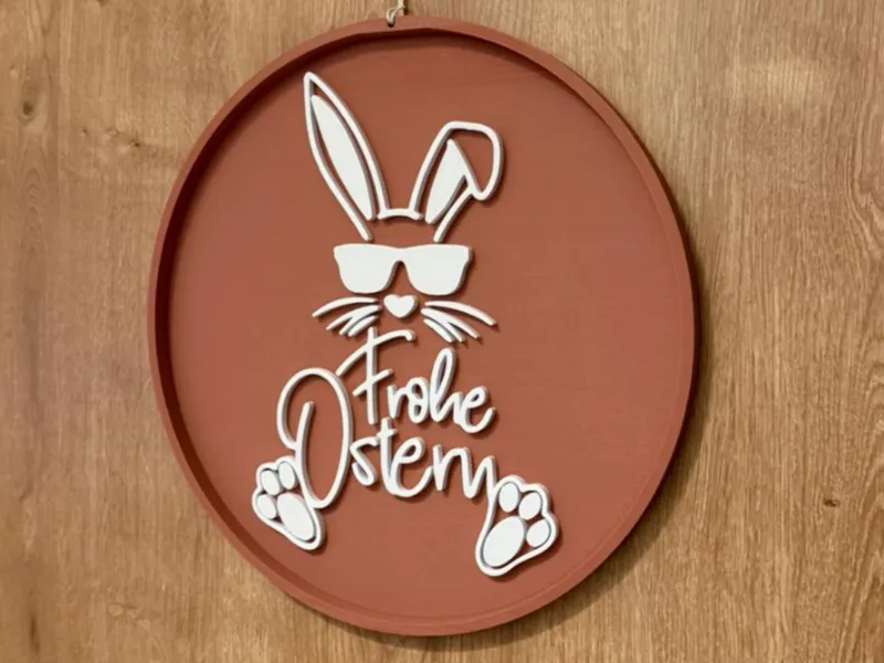 Stylisches Türschild mit Bunny-Vibes