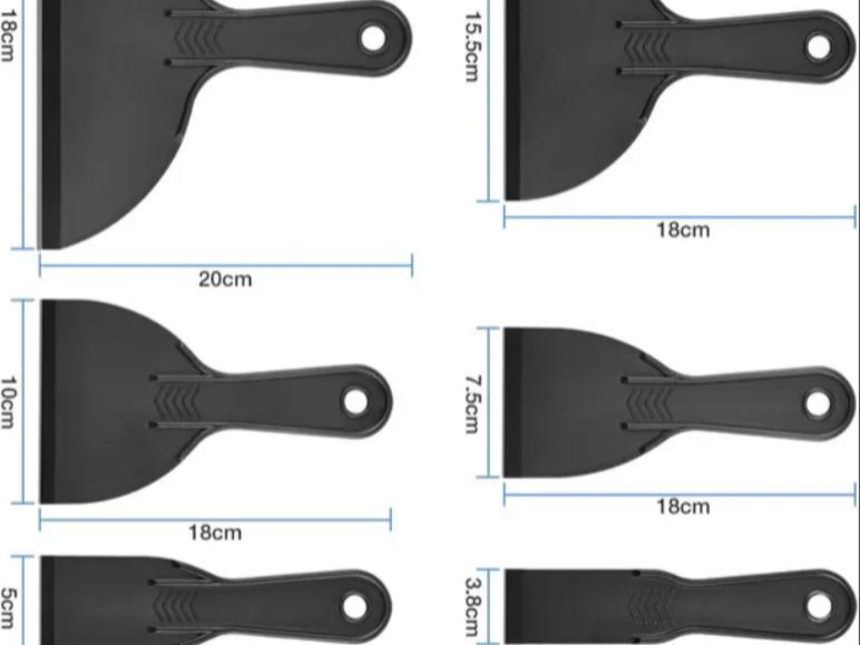 Multi-Size Plastic Scraper & Spatula Set (6 Sizes)