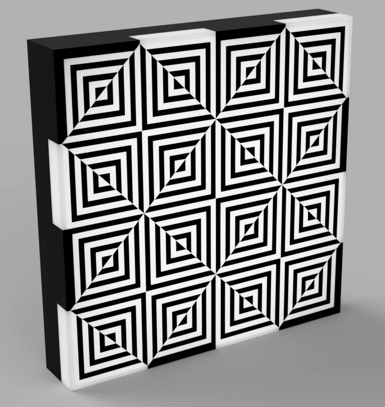 Optical Illusion - Squares and Triangles LED Lamp