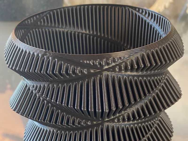 Double Helix Vase with Fins.