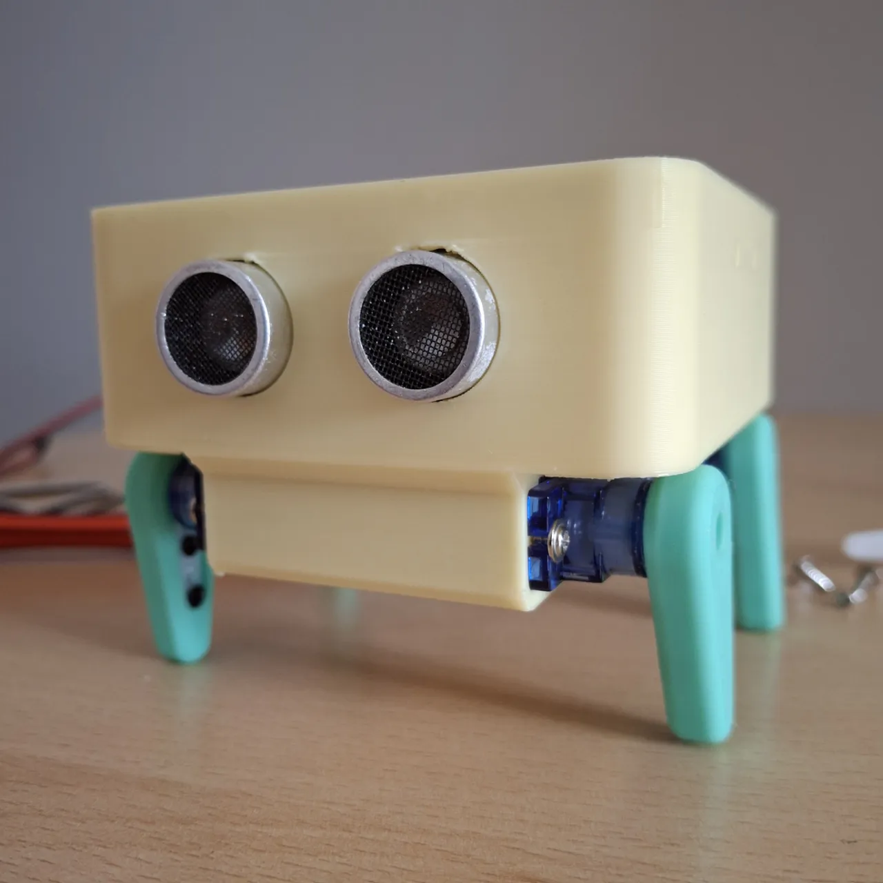 COBOT: Four servo legs and distance sensor robot view 4