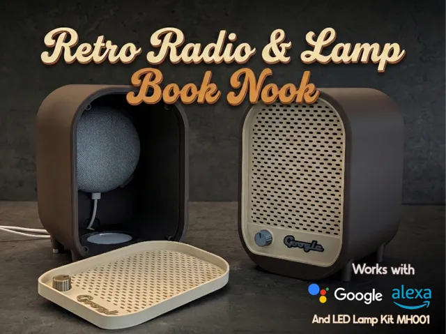 Retro Radio & Lamp Book Nook