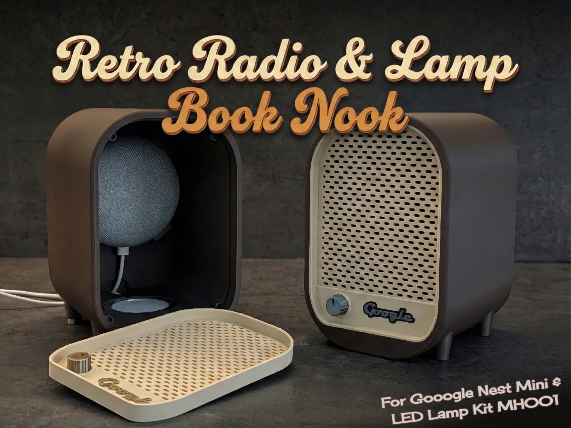 Retro Radio & Lamp Book Nook