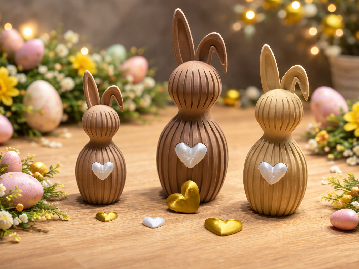 Easter bunny with removable hearts (3 Sizes)