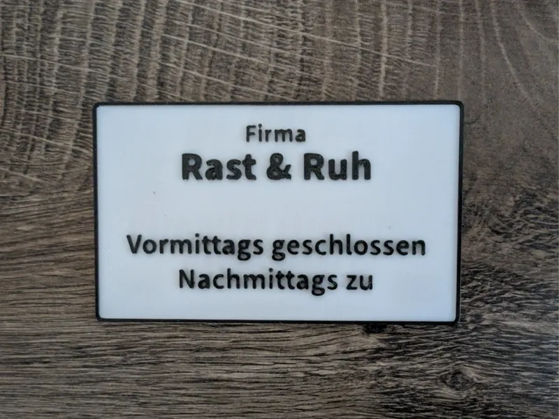 Rast & Ruh Spaßschild