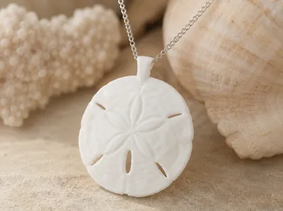 Sand Dollar Pendant Necklace – Beach Ocean Charm