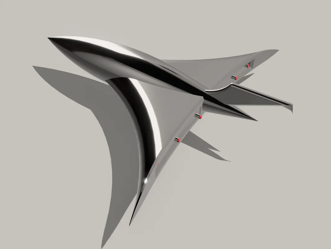 Lumen Jet — avion futuriste miroir