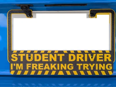 Student Driver I'm Freaking Trying Plate Frame