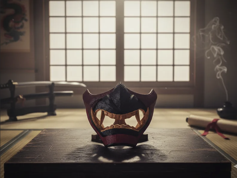 Wearable Japanese Samurai Oni Mask