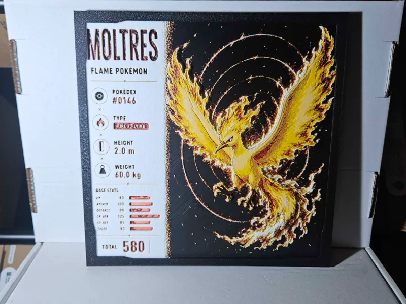 Pokemon - Moltres Infographic Hueforge
