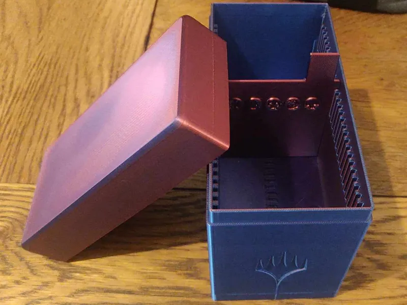 Stackable trading card box + card divider