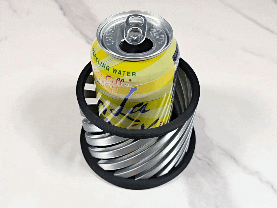 Anti-Spill Spiral Coaster for Cans and Cups