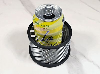 Anti-Spill Spiral Coaster for Cans and Cups