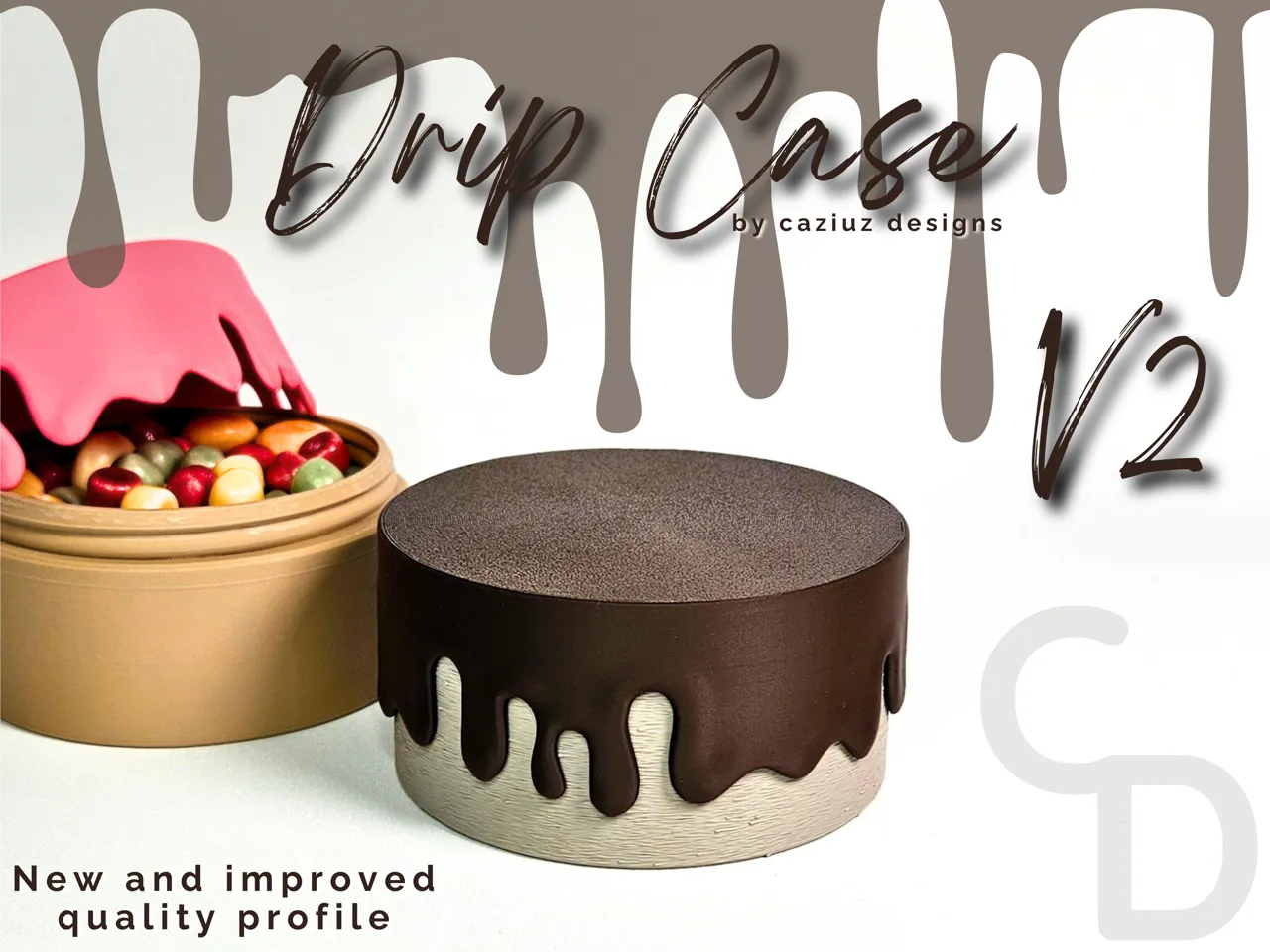 Drip Cake Container New and Improved Profile view 3