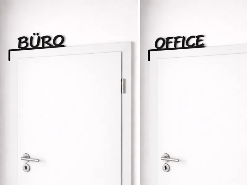 Büro/Office Türrahmen Schriftzug