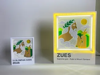 Zeus Shadow Box with Light
