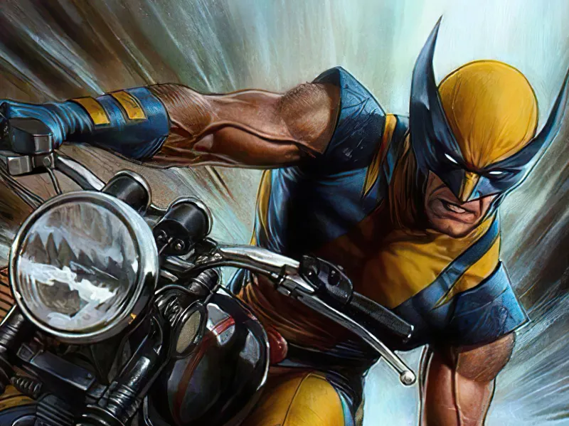 Wolverine on motorcylce
