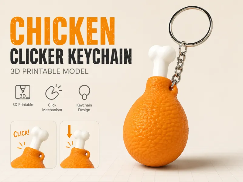 Chicken Clicker Keyring