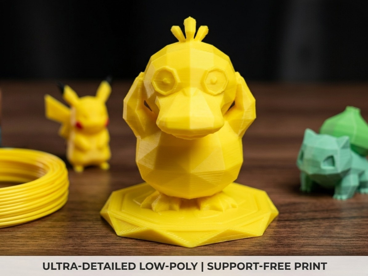 Low-Poly Psyduck With Base