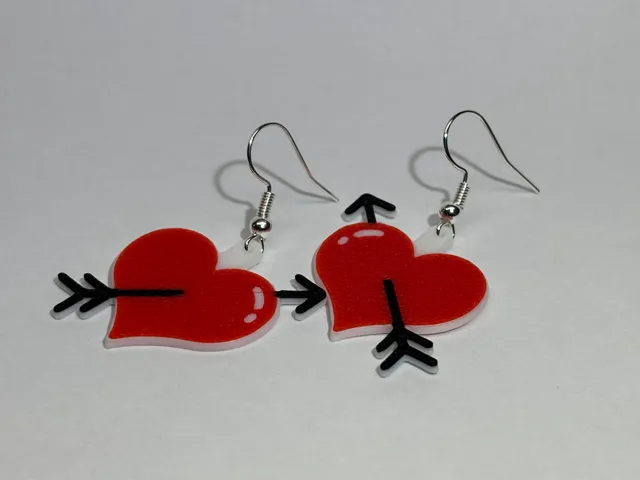 Heart & Arrow Dangle Earrings