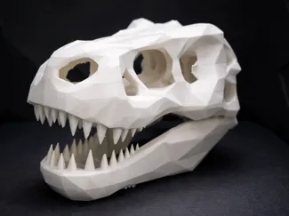 Low Poly Dinosaurier Schädel