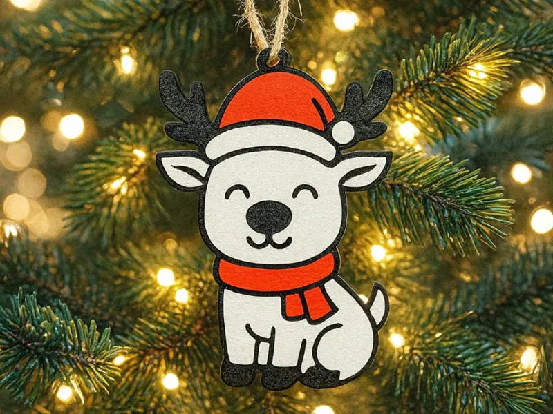 Cute Reindeer Christmas Ornament