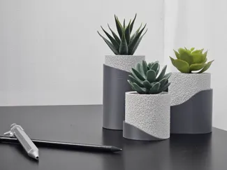 Three Vases in a Modern Curved Shape