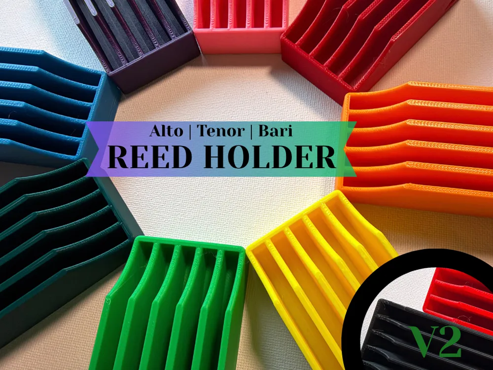 Saxophone Reed Holder [Alto|Tenor|Bari] - Free 3D Print Model - MakerWorld