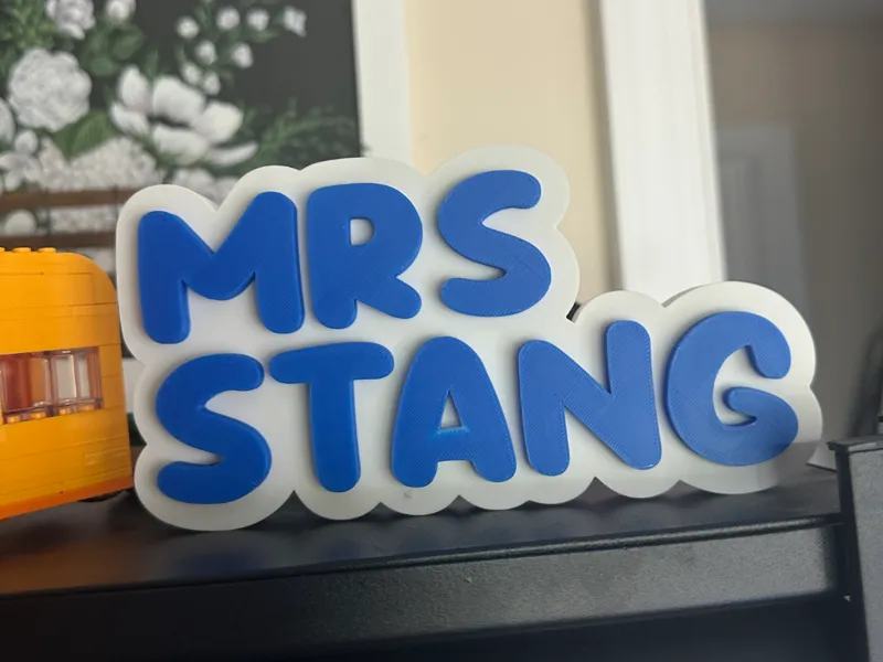 Customizable Two Line Name Plate