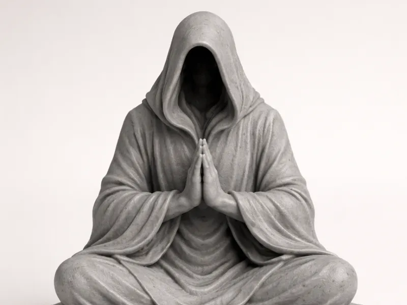 meditating monk in a robe
