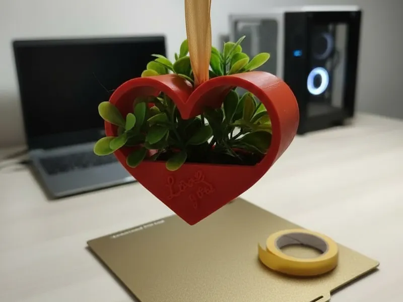 Macetero colgante en forma de corazón
