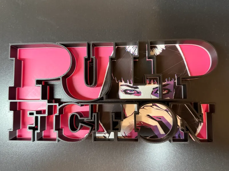 Pulp Fiction Inspired 3D Display Sign